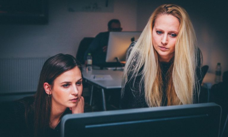 femmes devant un ordinateur, clients qui étudient les offres de formation D-CISIF