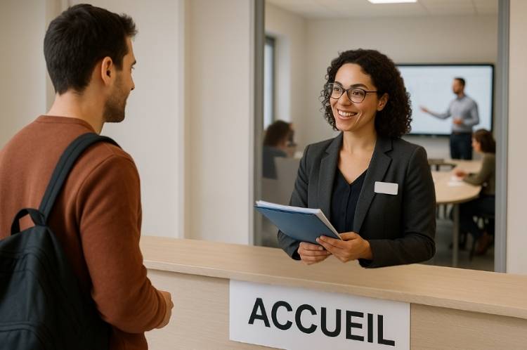 Stagiaire du CQP en poste d'accueil de la formation